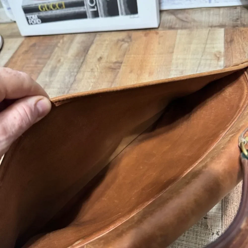 RARE COACH Morgan Glove Tanned Leather Brass Briefcase Made in USA 0602-307